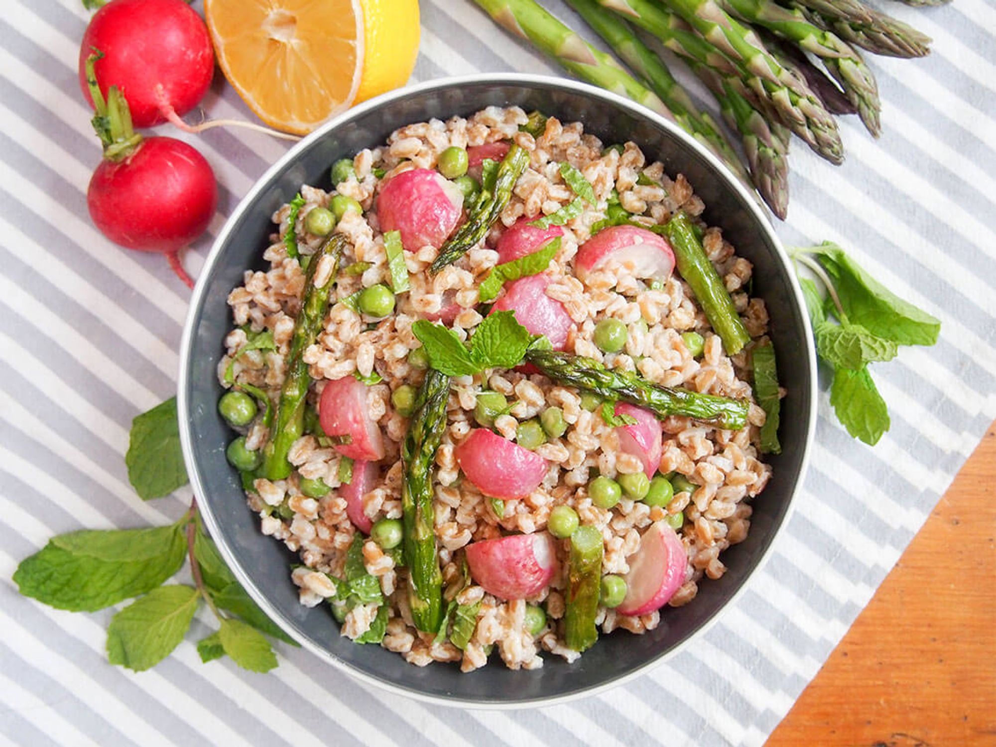 Roasted Spring Vegetable Farro Salad Caroline S Cooking My Recipe Magic