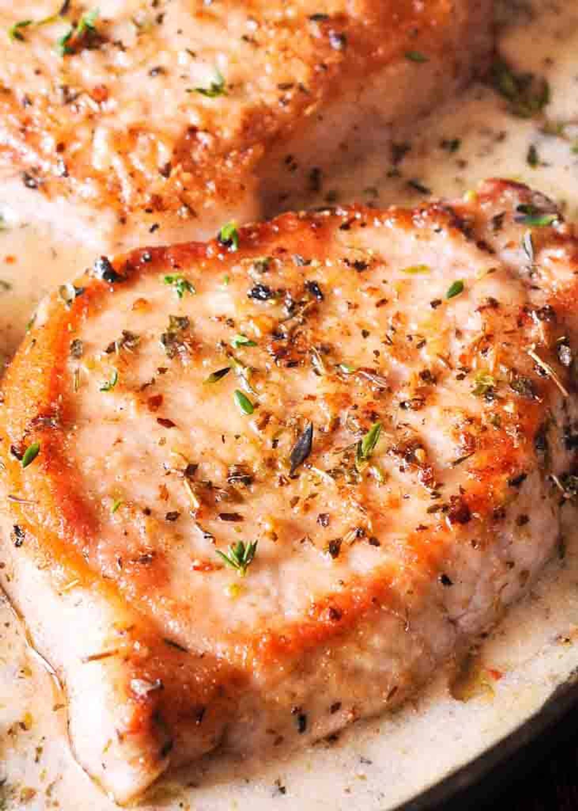 Best Pork Chops In Creamy Herb Wine Sauce What s In The Pan My 