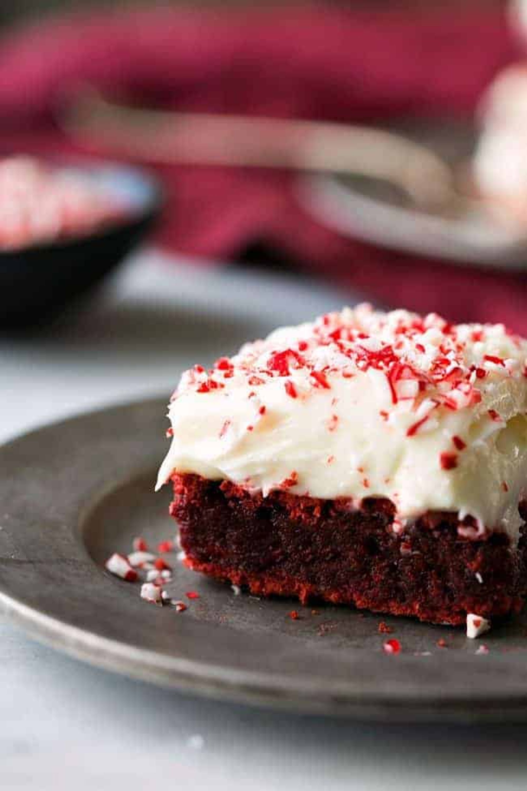 Red Velvet Peppermint Brownies with Peppermint Cream Cheese Frosting ...